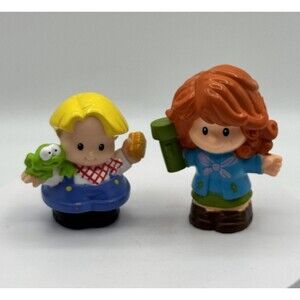 Fisher Price Little People EDDIE with FROG Blonde Hair Aunt Zoey Red Hair